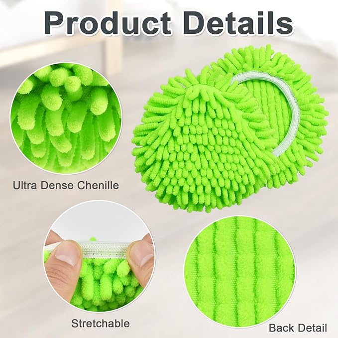 Mop Heads Replacements, 6 Pack Spin Mop Refill Replace Head for O Cedar RinseClean 2 Tank System, Microfiber & Chenille, Machine Washable and Safe for Cleaning All Hard-surfaced Floors