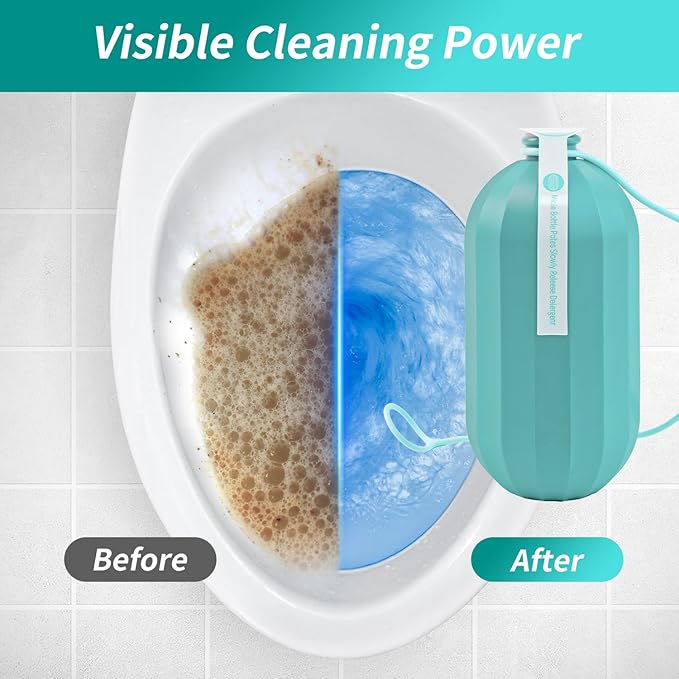 2Pcs WTWD Automatic Toilet Bowl Cleaner with Easy-Grip Hook, Prevents Hard Water Stains, Reduce Scrubbing, Toilet Tank Cleaner, Magic Bottle Design for Stain-Free Hands, Septic Safe