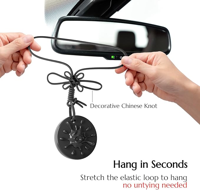 Car Air Freshener Hanging Essential Oil Diffuser with Bead Release Design, 40+ Days Long Lasting Scent for Men & Women, 7 Original + 14 Refills for Car/Home/Office, Blackcurrant