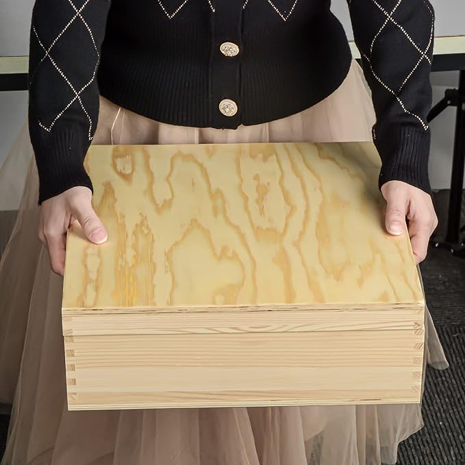 Large Soap Molds, 8L/282oz Rectangle Silicone Liner for 18 Bar Mold with Wooden Box and Lid,DIY Handmade Soap Making Tools