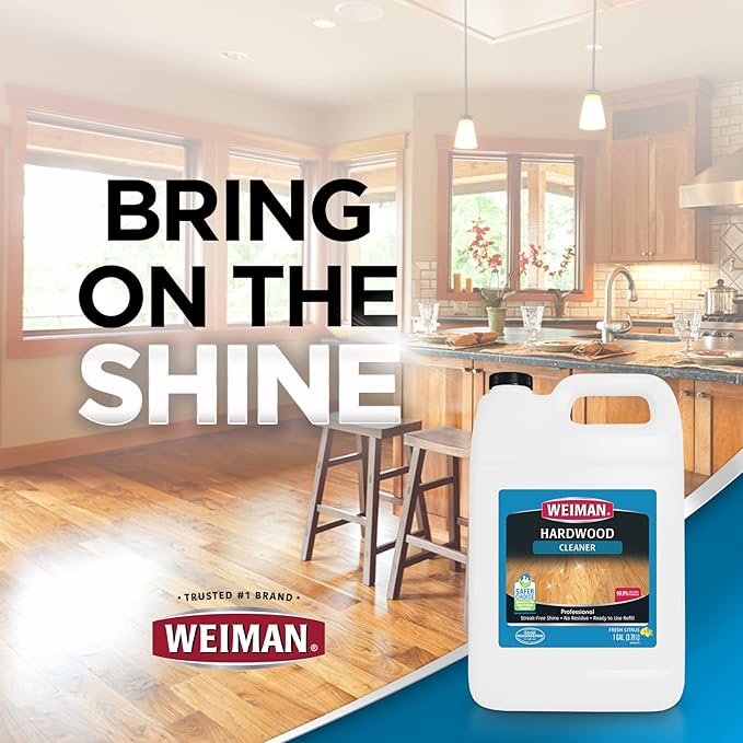 Weiman Hardwood Floor Cleaner - 128 Ounce Refill - Finished Engineered Hardwood Floors