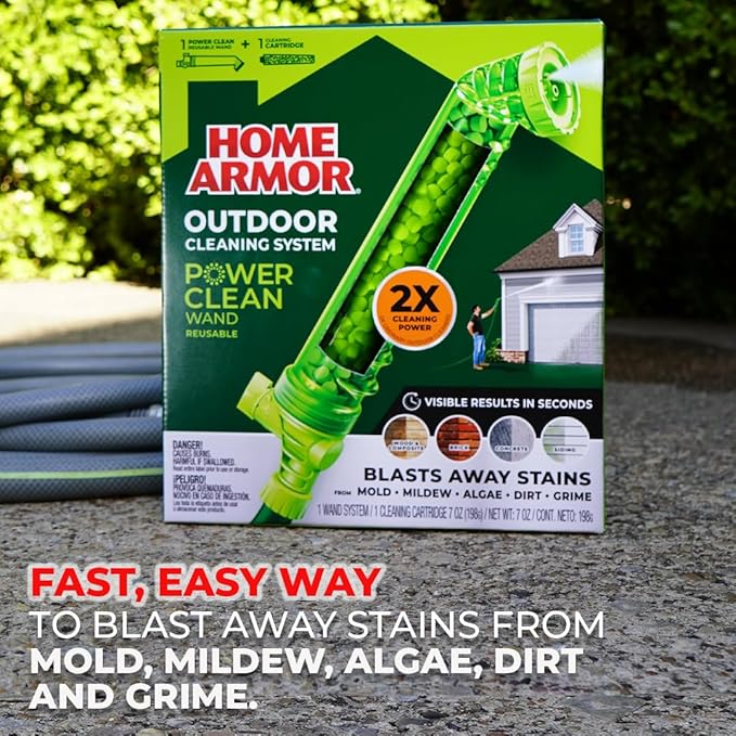 Home Armor Refill Cleaning Cartridge, 1 Pack, For Use with the Power Clean Wand, 2X Cleaning Power of Ordinary Outdoor Cleaners, Single Use Cartridge