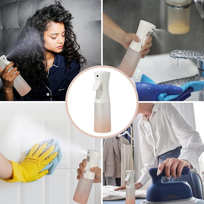 Spray Bottle for Hair (6.8OZ /200ML) Continuous Ultra Fine Mist Sprayer for Hair, Salons, Barber, Plants, Skin Care, Cleaning 1 Pack MATTE PINK