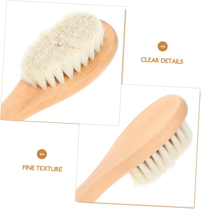 2pcs Laundry Brush for Delicate Fabrics Soft Natural Bristles Removal for Household Reusable Scrubbing Tool