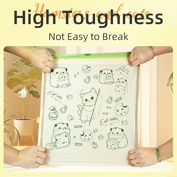 13 Gallon Trash Bags Drawstring, 50 Count Tall Kitchen Trash Bags, Sturdy Large Trash Bags, Cat & Mouse Printed Garbage Bags 13 Gallon Tall Kitchen, Tear Resistant Kitchen Garbage Bags for Kitchen