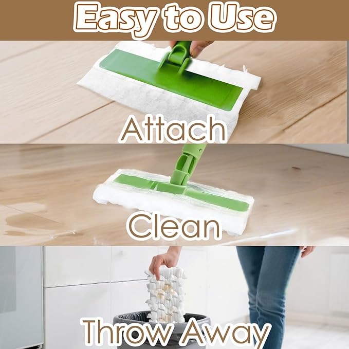 100 Count Dry Sweeping Cloths Compatible with Swiffer Sweeper Mop, Heavy Duty Pet Sweeping Pads Refills, Disposable Duster Mop Pads Refills for Hardwood Floor Dust and Pet Hair Cleaning