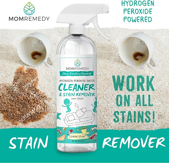 MOMREMEDY Hydrogen Peroxide All Purpose Cleaning Spray | Multipurpose Home Cleaner | Fabric and Laundry Stain Remover | All Surface Kitchen and Bathroom | Non Toxic