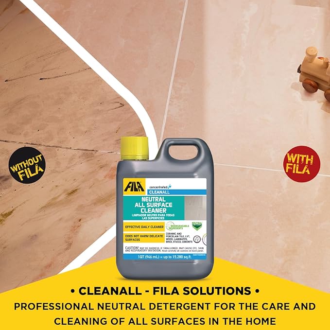 FILA Surface Care Solutions, CLEANALL, Neutral All Purpose Cleaner, Highly Concentrated - Up to 40 Washes, 1 QT