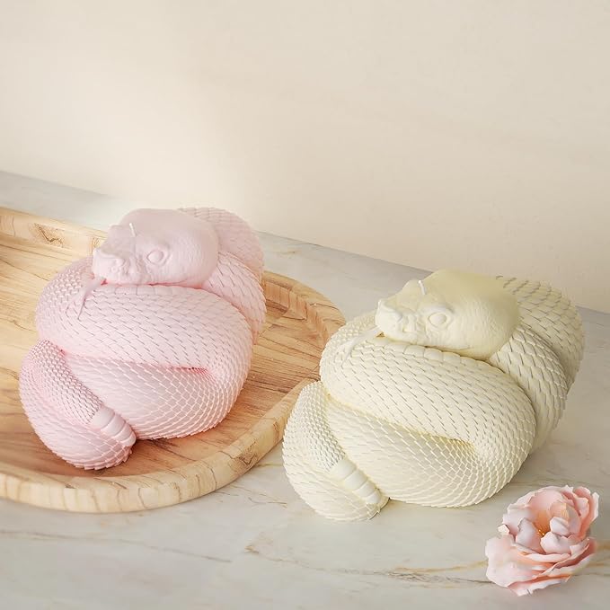 Snake Cobra Candle Resin Mold - Resin Casting Silicone Molds for Home Decor & Candle Making Wave Spiral Mold