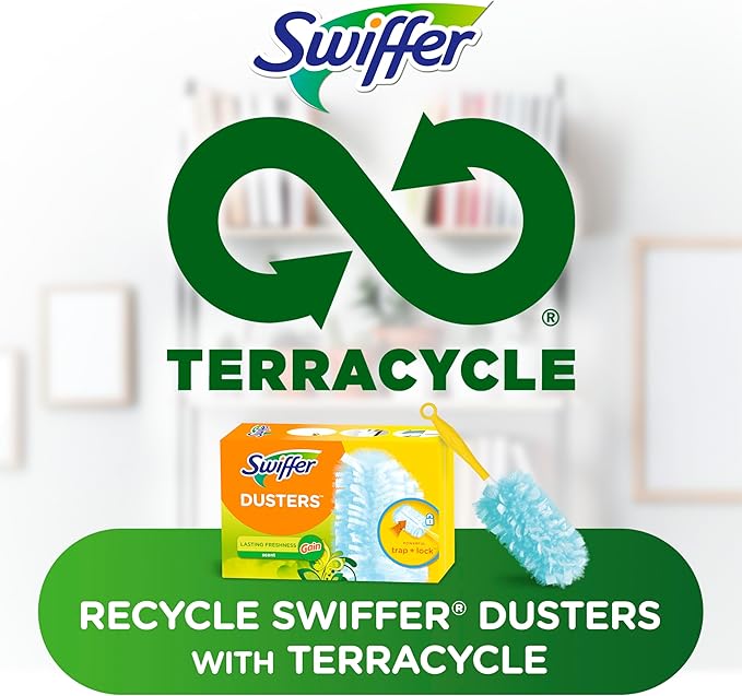 Swiffer Dusters Refill for Cleaning, Made by SWIFFER, Feather & Microfiber Duster Disposable Alternative, for Dusting Furniture, Blinds, Ceiling Fans, Helps Remove Allergens, Gain Scent, 18 Count