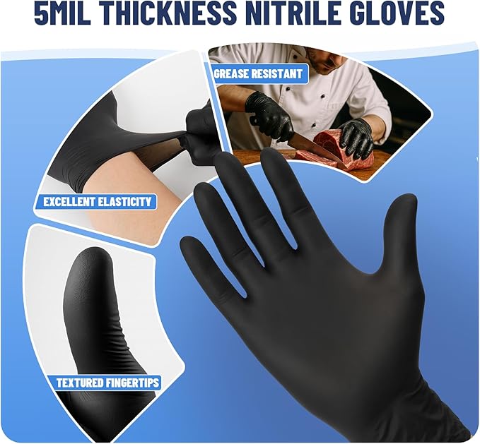 Disposable Nitrile Gloves 5mil, Individually Wrapped 40 Pairs (80 Gloves), Latex Free, Powder Free, Strong Durable Gloves for Food Prep, Cleaning, Automotive, Industrial, Travel Use X-Large