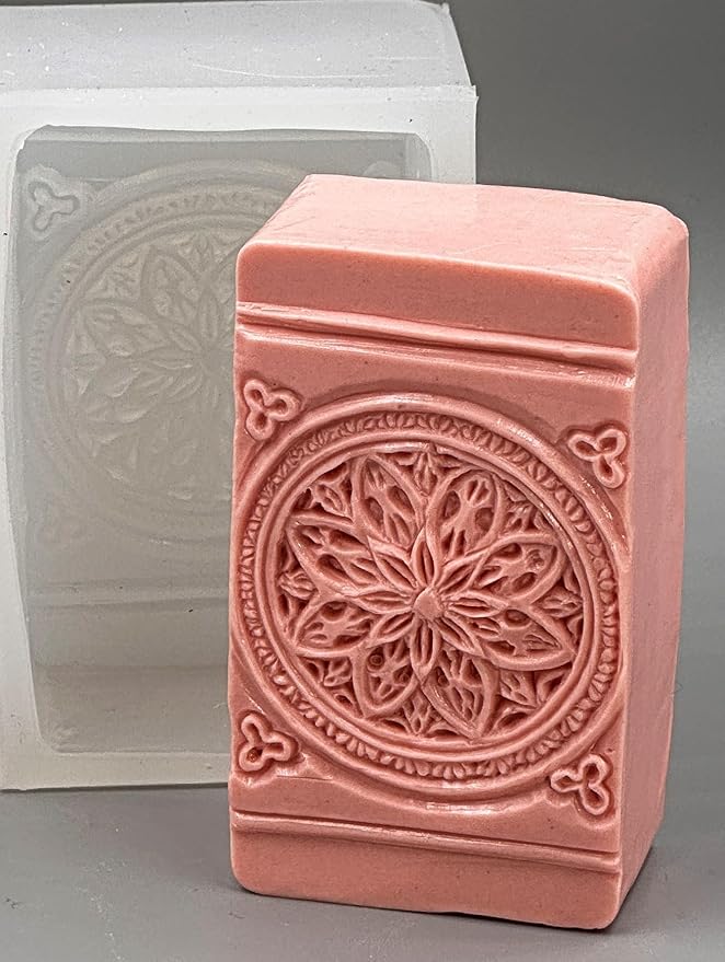 Rosette Silicone Mold SOAP Plaster Wax Resin Clay Floral Mandala