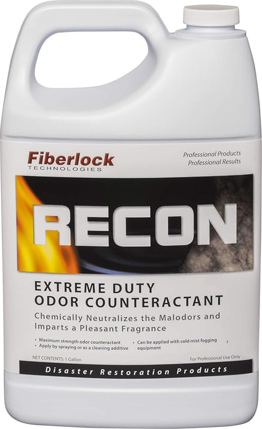 RECON Extreme Duty Odor Counteractant, 1 Gallon, Chemically Neutralizes the Source of Malodors from Fire, Water or Smoke Damage, Use as Deodorant Booster for Carpet Cleaners