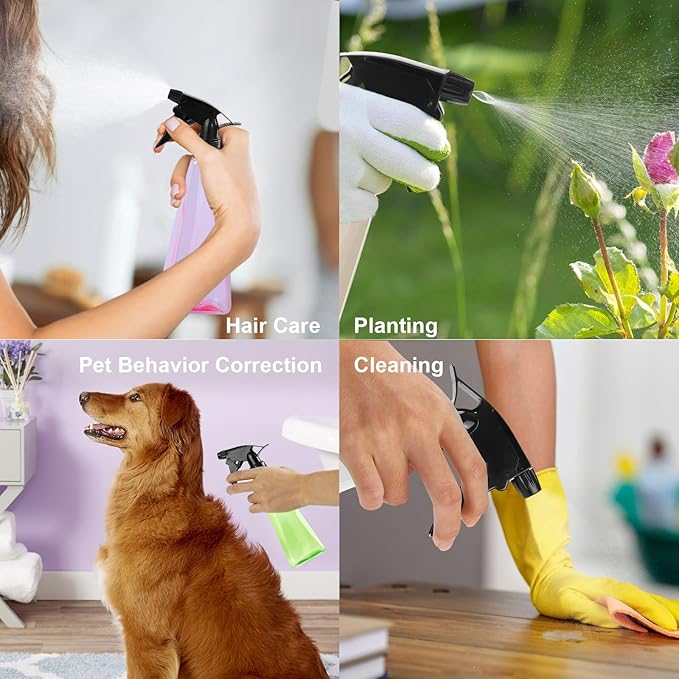 Spray Bottles 12oz/350ml Empty Spray Bottles Refillable Mister Bottle with Multicolor for Cleaning, Plants, Hair, Cooking