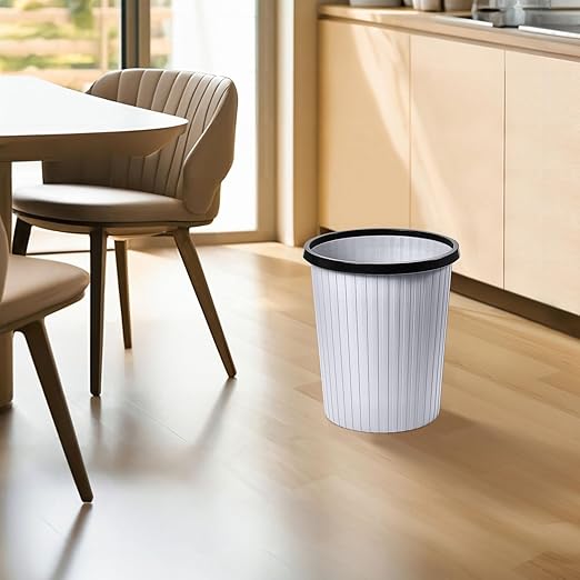 ZXJ Plastic Trash Can - 2 Gallon - White - Laundry Room,Bathroom,Kitchen,Office,Dormitory,Camping,Kids Room