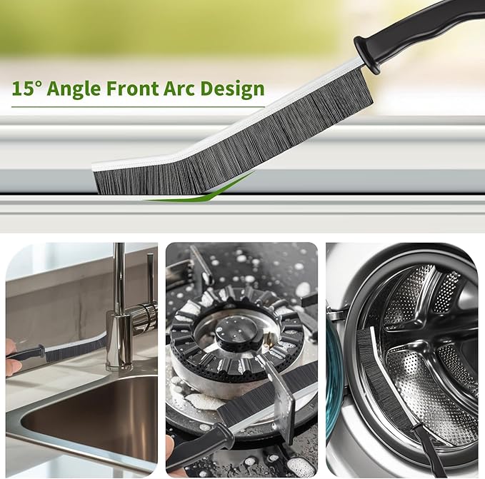 Crevice Cleaning Brush,Multifunctional Cleaning Brush Tool,Bathroom Gap Brush,Grout Brush,Hard Bristle Cleaning Brushes for Household Use Tiles Kitchen Sink Cleaning Supplies with Extra Gift Hooks