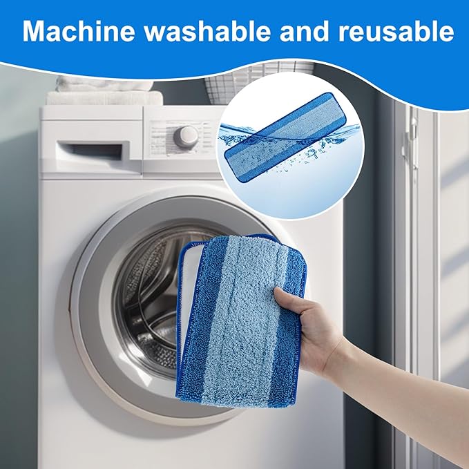 Mop Replacement Pads for Bona, Microfiber Cleaning Pad for Bona, 3 Pack 18 Inch Mop Cleaning Pads for Bona Hardwood & Hard Surface Floors, Reusable & Washable & Microfiber Mop Pads for Bona Mop