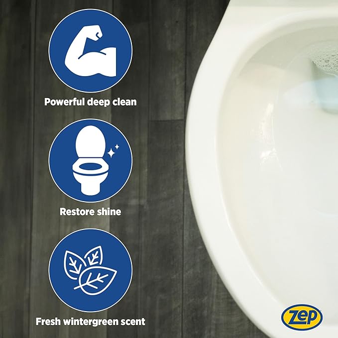Zep Acidic Toilet Bowl Cleaner - 32 oz (Case of 4) - ZUATBC324 - Experience the Ultimate Cleaning Power with Our 2x Thicker Clinging Formula, Designed to Deliver a Professional-Quality Clean