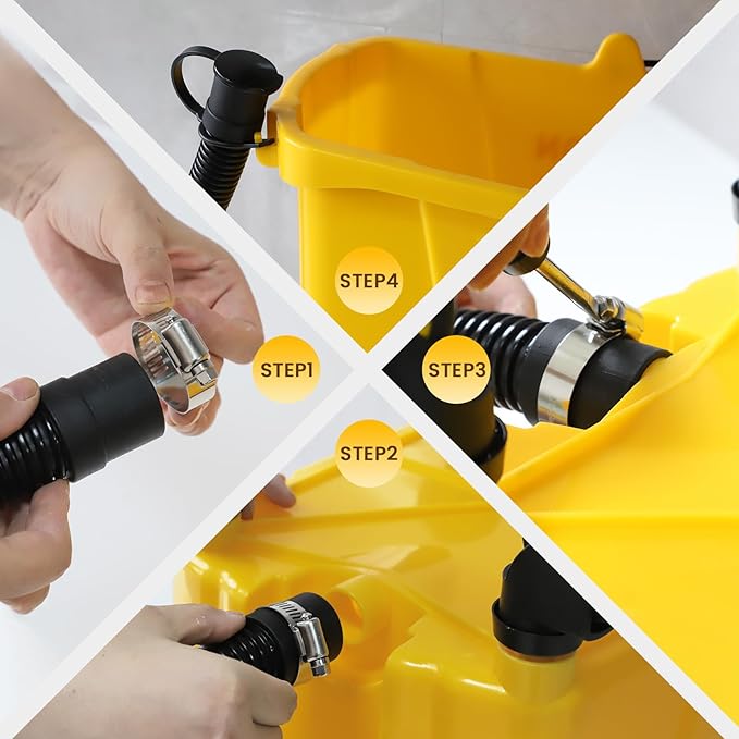 35-Qt Side Press Wringer Combo Commercial Floor Cleaning Rectangular Mop Bucket on Wheels, Yellow,Add One Commercial Mop and One Mop Head Replacement