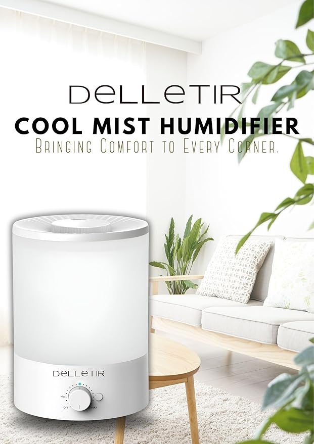 Cool Mist Humidifiers for Babies, Bedroom, Nursery, Home and Office | Super Quiet Ultrasonic Vaporizer, Large Top-Refill 3.5L, Essential Oil Diffuser, Auto Off, Easy Clean