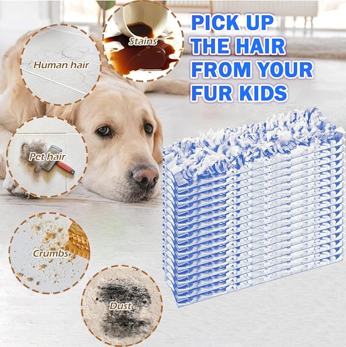 Disposable Mopping Pad Refills for PowerMop Multi-Surface Mop and PowerMop Wood Mop, Spray Clean Pads Replacement (Blue-15)