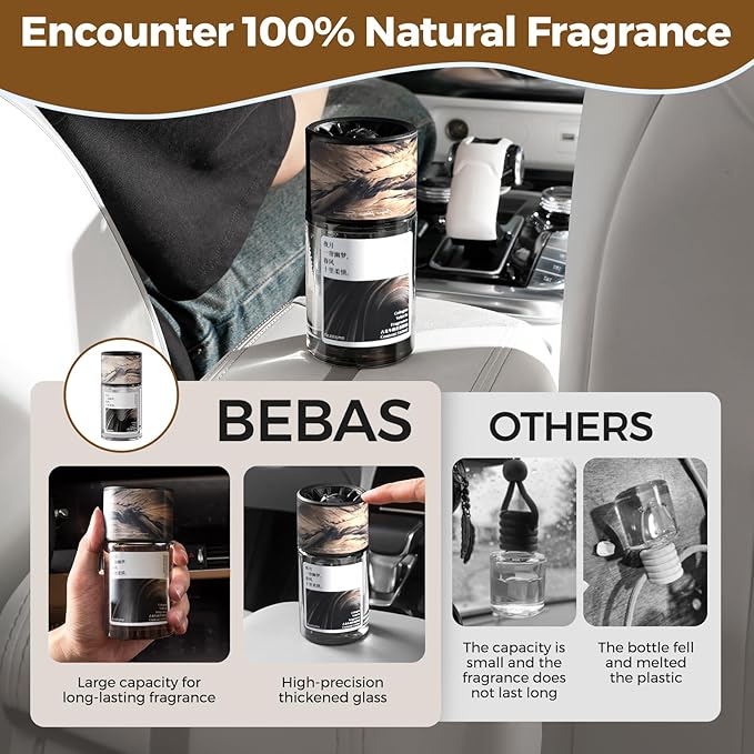 BEBAS Car Air Freshener Diffuser, Cologne Scent Essential Oil Car Diffuser, Long Lasting Automotive Air Fresheners Perfume, 160ml Car Fragrance Armotherpy Bottle for Men Women(1 Pack, Cologne)