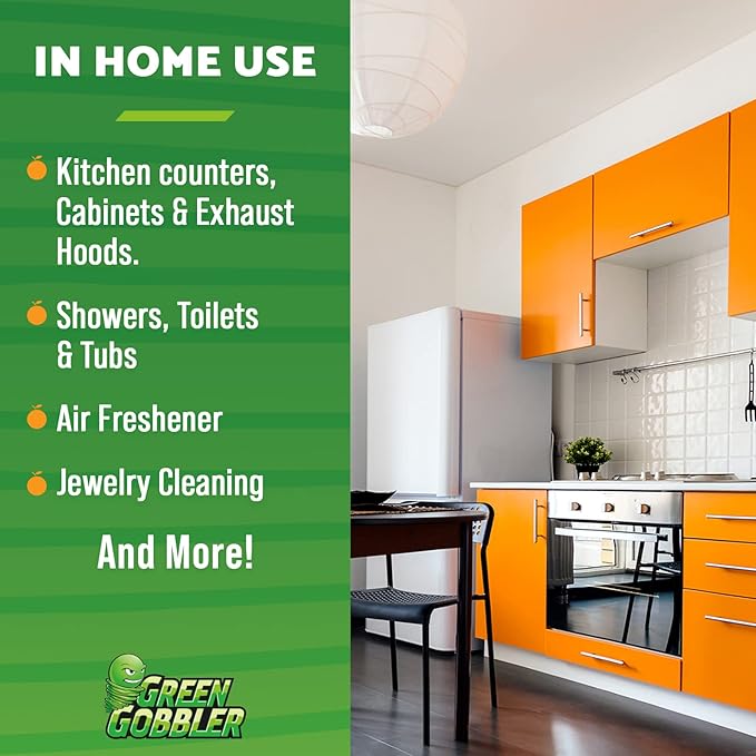 Green Gobbler Cold Pressed Concentrated Orange Oil for Home and Outdoor Multi-Purpose Cleaning- Hundreds of Uses - 32 oz (2 PACK)