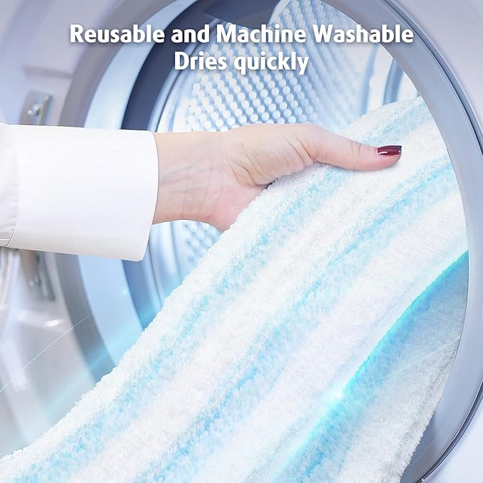 AIR U+ Mop Replacement Pads for O Cedar H2prO Flat Mop System, 8 Pack Mop Pads, Machine Washable Reusable Microfiber Mop Heads Replacements for O-Cedar H2Pro Refills Clean for ALll Floors Types