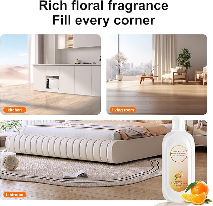 Floor Cleaning Solution Compatible With Tineco, Deep Cleans for Multiple Hard Floors, Suitable With All Robot Vacuums with Mopping and Cordless Wet/Dry Vacuum Mop (Sweet Orange 2 Bottle)
