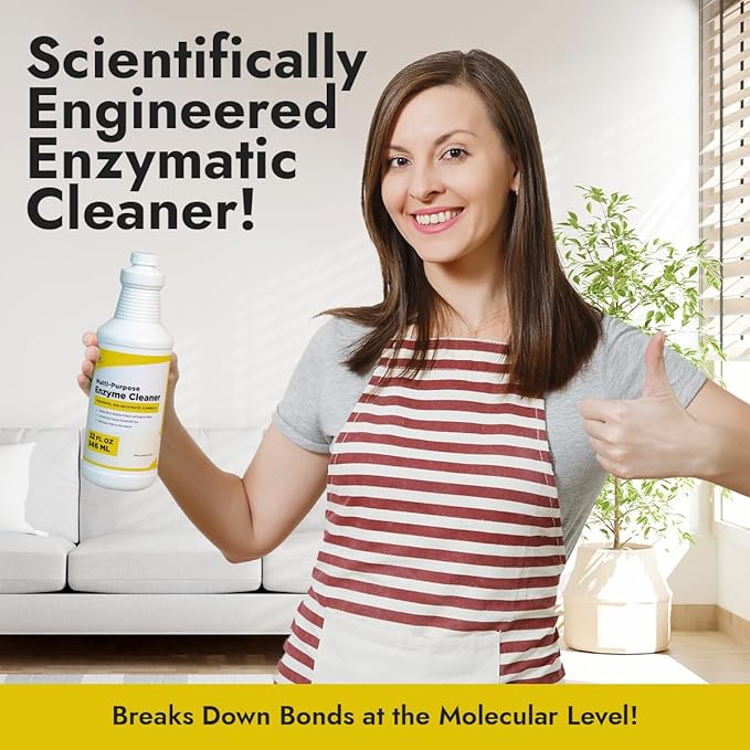 NORTHWEST ENTERPRISES Multi-Purpose Enzyme Cleaner - Household and Commercial Enzyme Cleaner, Fresh Lemon Scent (32 ounces)