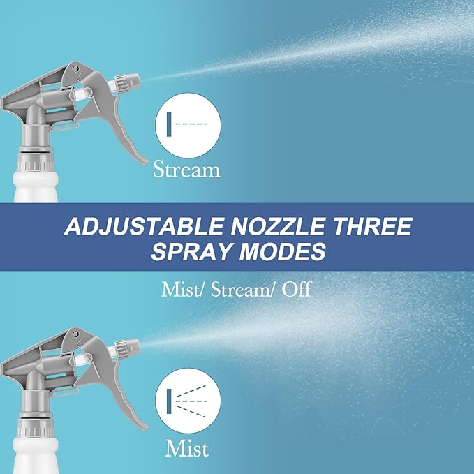 10 Pack Spray Bottles 16 oz Empty Water Spray Bottles for Cleaning Heavy Duty Refillable Squirt ‌container with Measurements Adjustable Nozzle for Household(Gray)