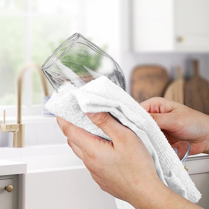 Avalon Towels Terry Bar Mop Towels (Value Pack of 60) Size 16"x19" – Absorbent and Durable, Multipurpose Cleaning Rags, Cotton Cleaning Cloths, Terry Cloth Rags, Reusable Shop Rag