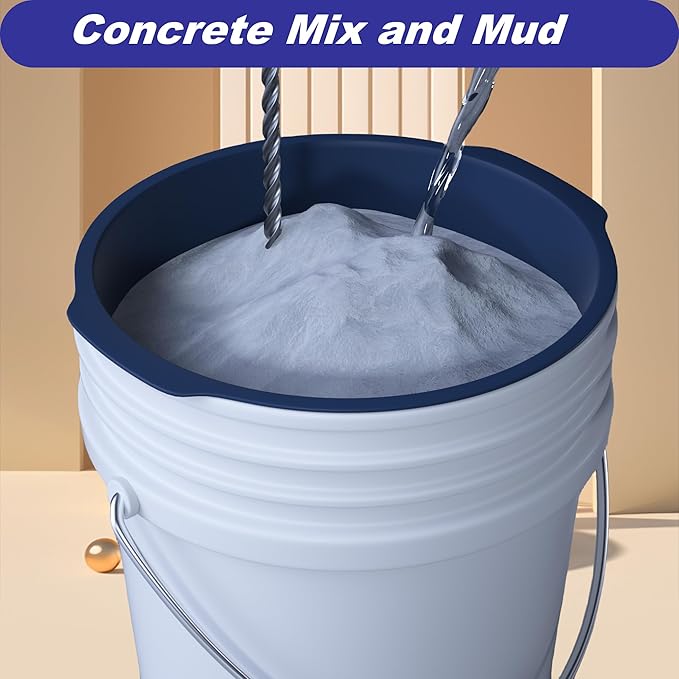 5 Gallon Reusable Bucket Liner, Time Saving Concrete Tools Durable Silicone Bucket Insert, Food Grade Container for Food Storage, for Paint, Thinset, Ice, Slime, Cleaning, Wall Patch Compound (Blue)