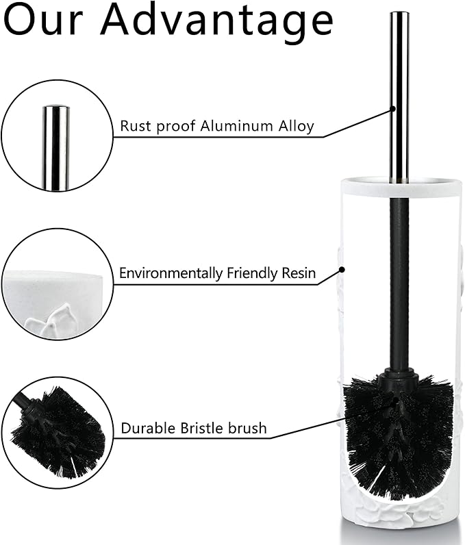 Toilet Brush and Holder Set for Bathroom, Stylish and Durable Cleaning Tool with Modern Design, Compact for Efficient Cleaning