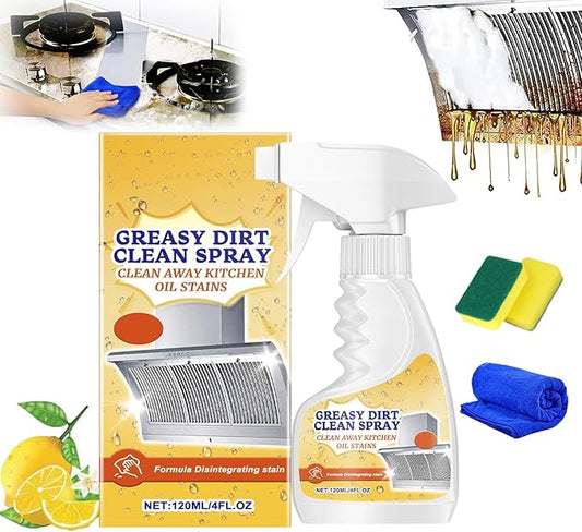 2025 New Greasy Dirt Clean Spray, Multifunctional Powerful Kitchen Foam Cleaner, Fast Foaming and Stain Removing, Heavy Oil Stain Cleaner Kitchen for Oven, Stove, Range Hood (1pcs)