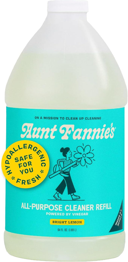 Aunt Fannie's All Purpose Household Cleaner, Multi-surface Spray, Powered by Vinegar for Kitchen, Bath, Windows and Countertops, Lemon Scent (Refill)