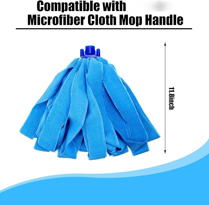 Yaomiao 12 Pcs Microfiber Mop Heads Replacement for 0.8 Diameter Handle Floor Cleaning Wet Dry Cotton Cloth Mop Head Refills for Industrial Commercial Cleaning