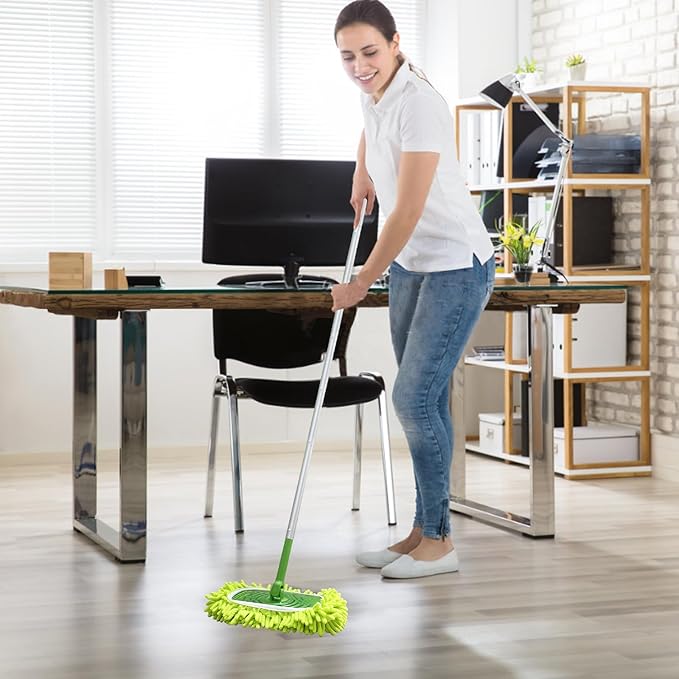 2PCS Reusable Dry Sweeping Cloths Compatible with Swiffer Sweeper Mop,Reusable Microfiber Mop Pads for Swiffer,Replacement Wet Mopping Pad Refills & Washable Dry Sweeping Cloths for Floor Cleaning