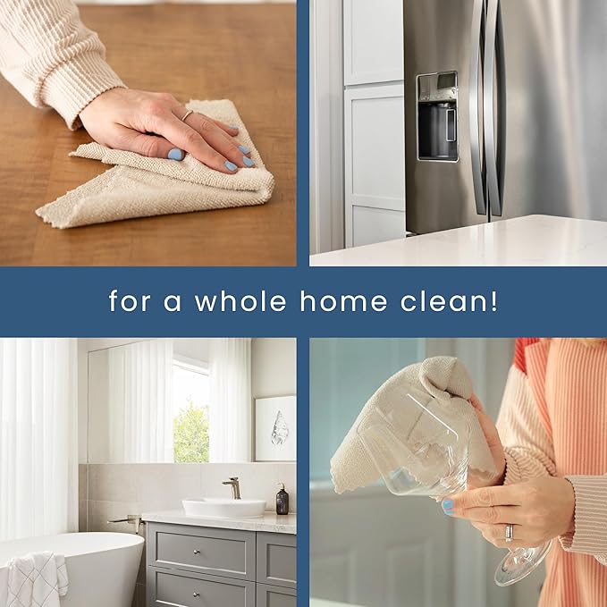 S&T INC. 50 Pack Microfiber Cleaning Cloth with Box, Bulk Towels for Home, Reusable Microfiber Towels for Cars, Cleaning Rags, Beige, 11.8 Inches x 11.8 Inches, 50 Count