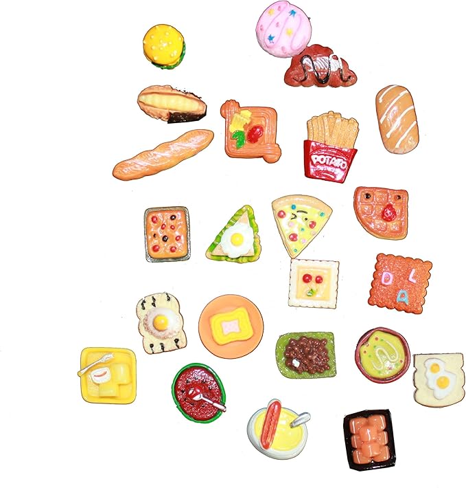 Lovely Small Items Silicone Fondant Molds Set For Cake Topper, Gumpaste, Candy & Chocolate, Polymer Clay and More (Rectangle Food Items)