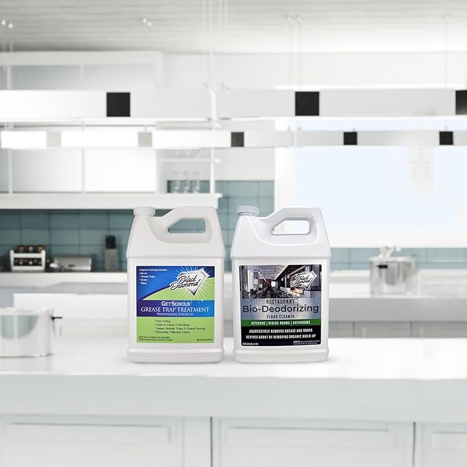 Restaurant Bio-Deodorizing Floor Cleaner Heavy Duty Commercial Concentrated Enzyme Degreaser and Odor Eliminator for Use in Mopping Bathroom, Kitchen, and Dining Room. Removes Grease and Urine Odors