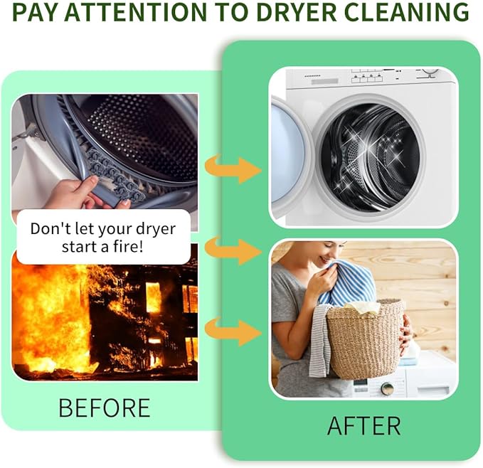 Dryer Lint Brush Vent Cleaner 30 inch Refrigerator Coil Cleaning Brushes Clothes Trap Duct Remover, Crevice Cleaning Brush, Washing Machine Cleaning Tools for Household (1 Pack)