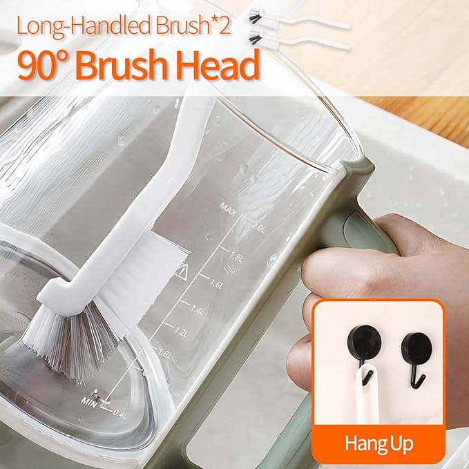 20 PCS Crevice Cleaning Brush Set - Multi-Purpose Hard Bristle Brushes for Deep Cleaning Kitchen, Bathroom, Grout, Sink, Cup, Blender, Corners, Tight Spaces