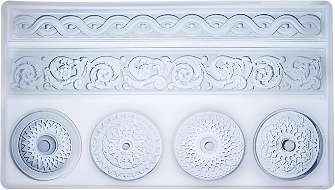 Art Mold for Polyclay Air Dry Clay Plaster, Trimmings and Medallion
