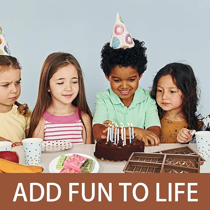 Deep Chocolate Molds Silicone - 4 Different Shapes,Dubai Chocolate Bar Mold,Homemade Candy Bar Baking Molds - Set of 2