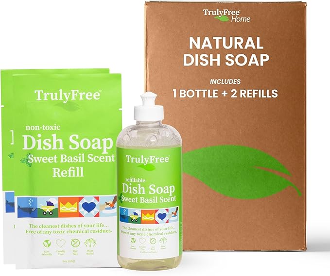 TRULY FREE - Laundry Wash Detergent for Sensitive Skin + Natural Dishwashing Liquid