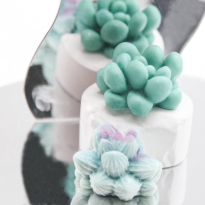 EuTengHao Succulent Silicone Molds, 3D Flower Resin Mold for Candle Soap Cake Decoration Making, Plant Flower Wax Scented Candle Soap Silicone Molds (10Pcs)