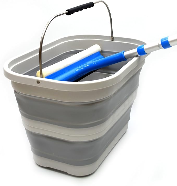 SAMMART 20.8L (5.49Gallon) Collapsible Rectangular Handy Basket/Bucket (S. Grey)
