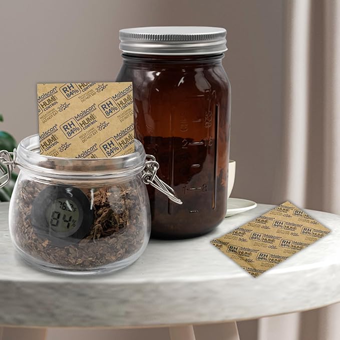 84% Two-Way Humidity Control Packs for Storing 1 lb – Size 60 – 10 Pack – Seasoning Packets Moisture Control Packets Individually Wrapped, Humidifier Packs for Season Wood Humidifier Boxes