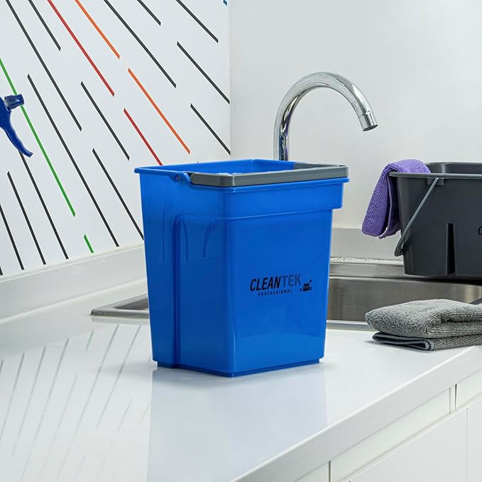 Restaurantware-Clean Tek Professional 4 Quart Cleaning Bucket, 1 Utility Pail with Handle - Heavy-Duty, Portable, Blue Plastic Washing Pail, Perfect for Household, Outdoor, Car Wash and More